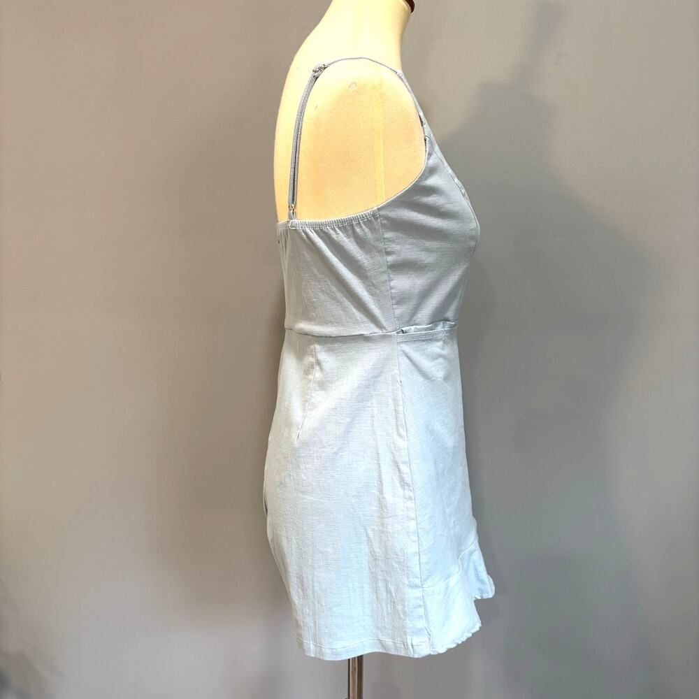 Princess Polly Cottage Hill Mini Romper Baby Blue Tiered Ruffle Wrap Skort - Picture 5 of 10